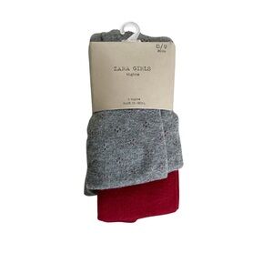 Zara Kids Gray and Burgundy Tights